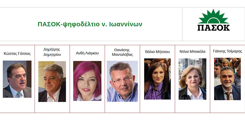 ΠΑΣΟΚ Ιωαννίνων: Οι επτά υποψήφιοι βουλευτές